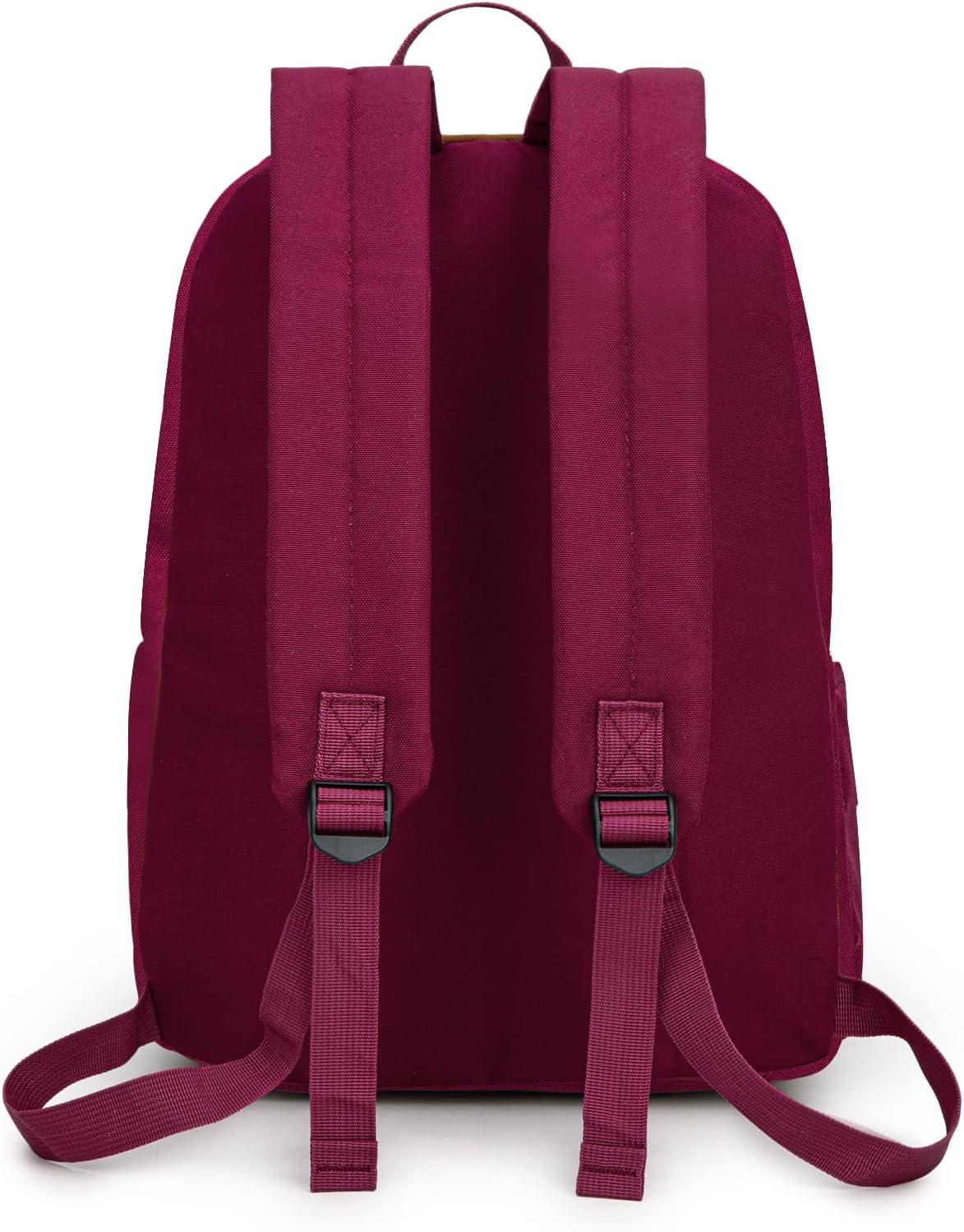 imageMontana West Backpack for Women Men 2 PCS Lightweight College Bookbags Casual Daypack Backpacks for Commute amp TravelBlack Burgundy