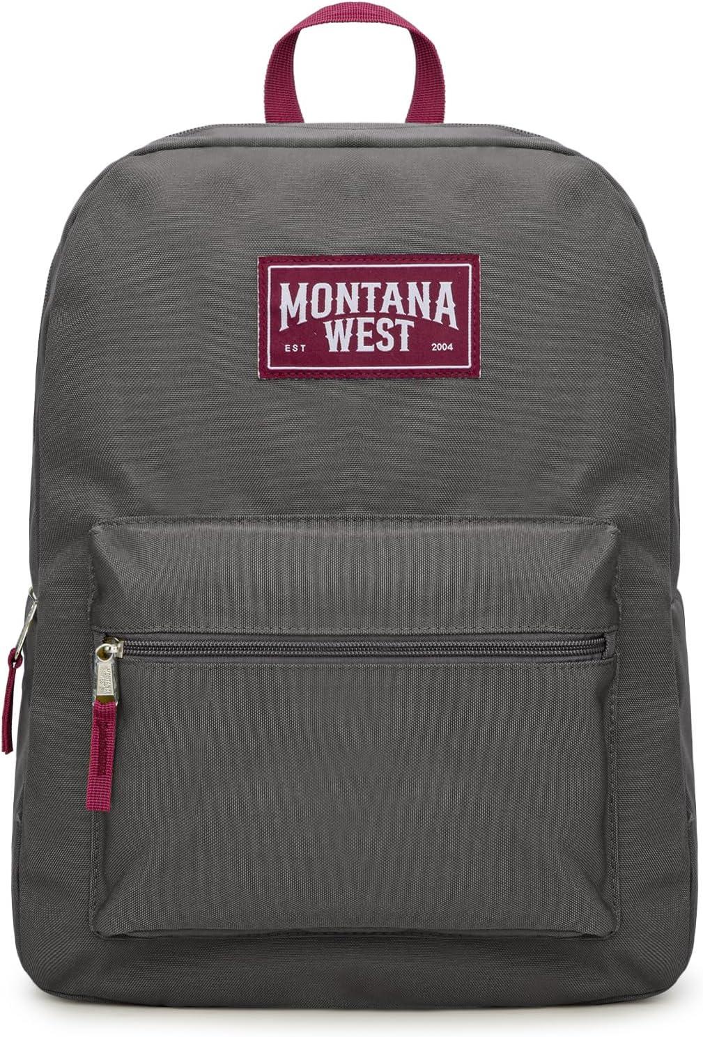 imageMontana West Backpack for Women Men 2 PCS Lightweight College Bookbags Casual Daypack Backpacks for Commute amp TravelBlack Grey