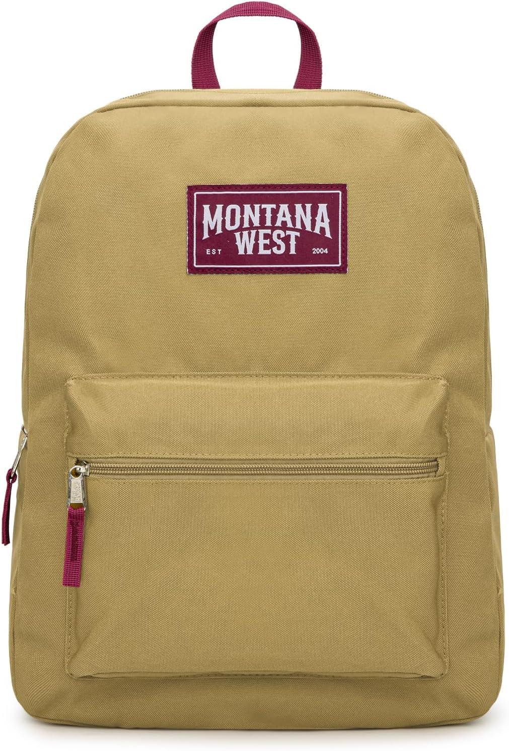 imageMontana West Backpack for Women Men 2 PCS Lightweight College Bookbags Casual Daypack Backpacks for Commute amp TravelBlack Khaki