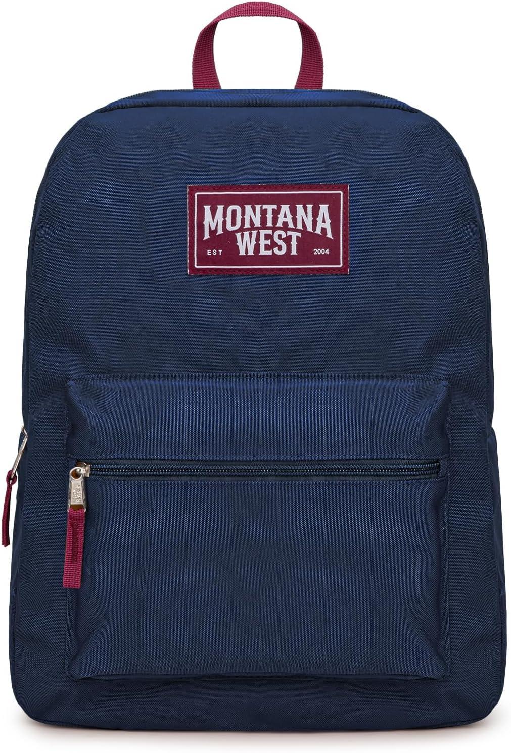 imageMontana West Backpack for Women Men 2 PCS Lightweight College Bookbags Casual Daypack Backpacks for Commute amp TravelBlack Navy