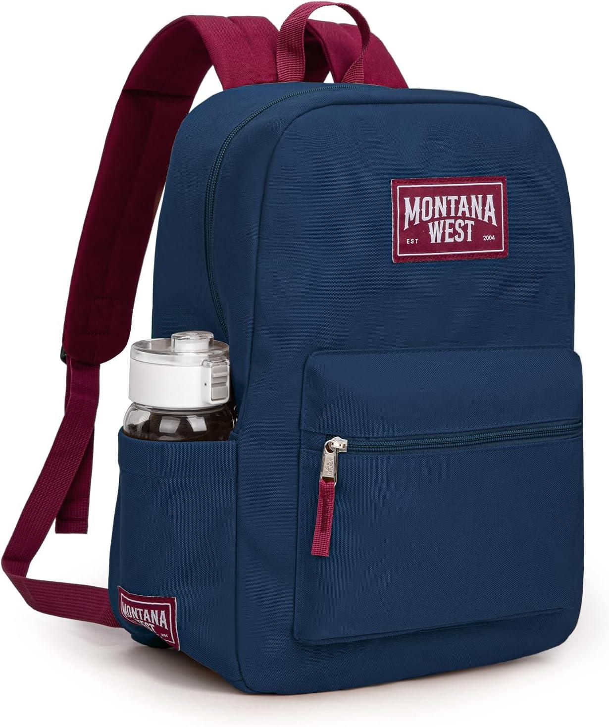 imageMontana West Backpack for Women Men 2 PCS Lightweight College Bookbags Casual Daypack Backpacks for Commute amp TravelBlack Navy