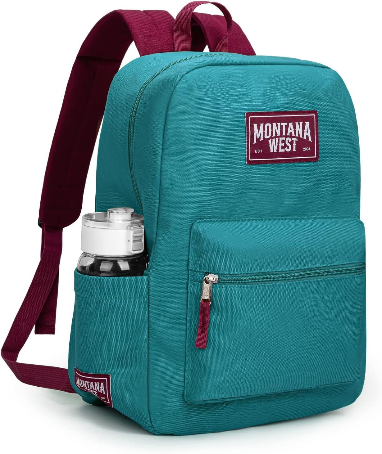 imageMontana West Backpack for Women Men 2 PCS Lightweight College Bookbags Casual Daypack Backpacks for Commute amp TravelBlack Turquoise