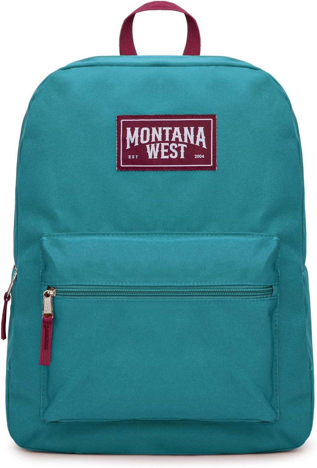 imageMontana West Backpack for Women Men 2 PCS Lightweight College Bookbags Casual Daypack Backpacks for Commute amp TravelBlack Turquoise