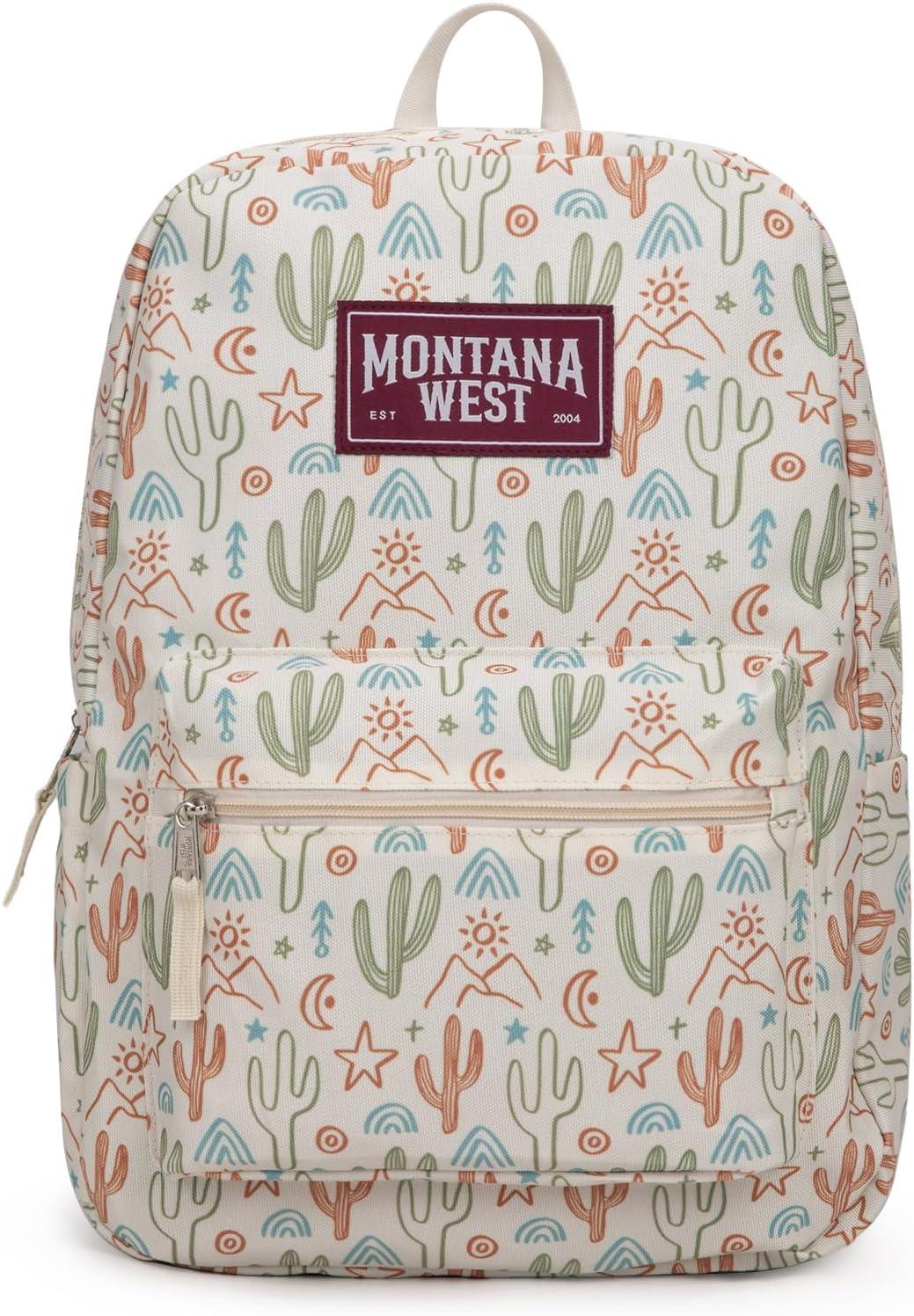 imageMontana West Backpack for Women Men 2 PCS Lightweight College Bookbags Casual Daypack Backpacks for Commute amp TravelWestern Beige