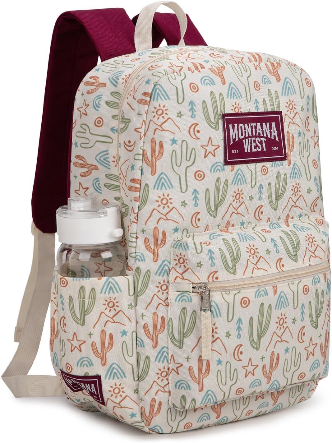 imageMontana West Backpack for Women Men 2 PCS Lightweight College Bookbags Casual Daypack Backpacks for Commute amp TravelWestern Beige