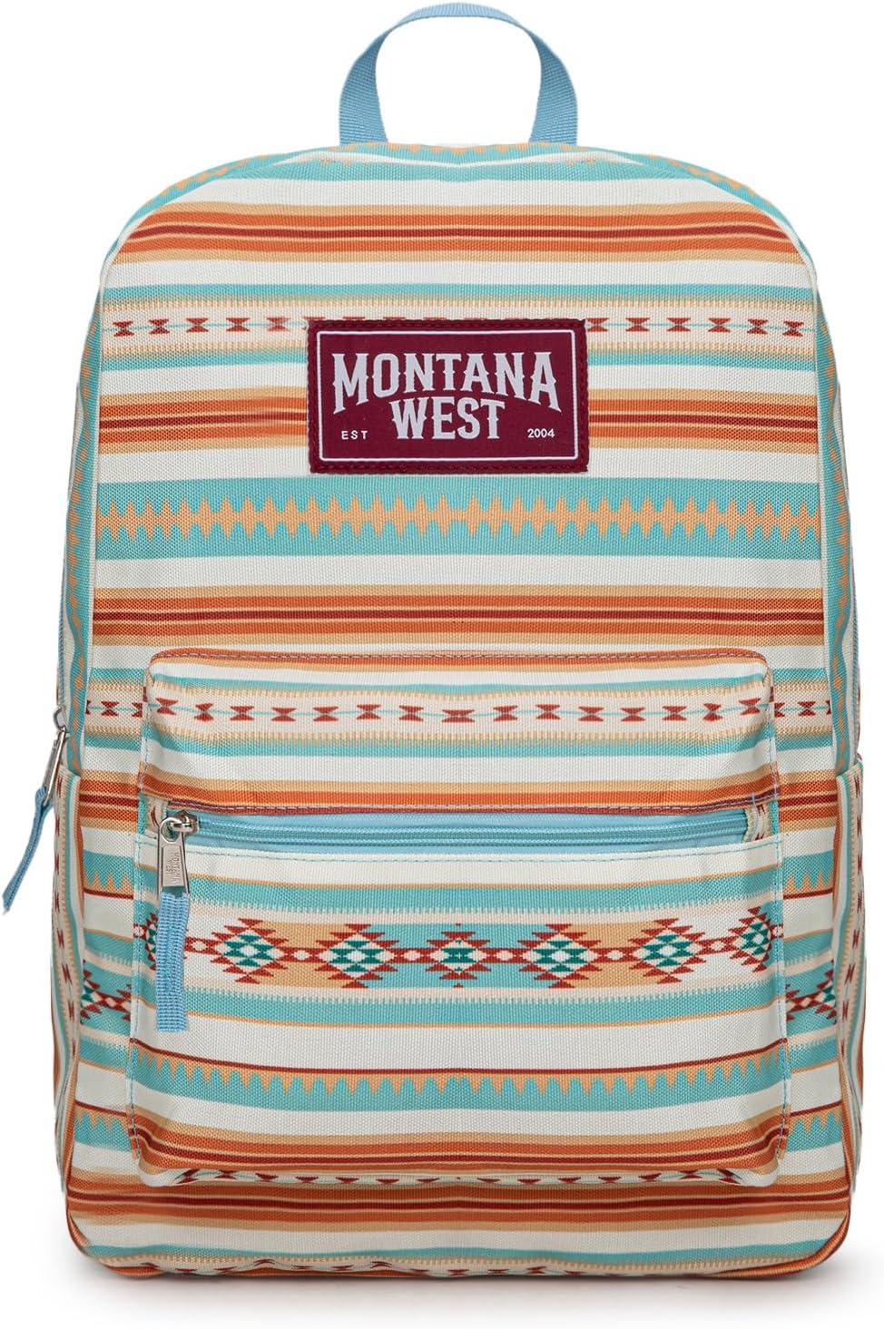 imageMontana West Backpack for Women Men 2 PCS Lightweight College Bookbags Casual Daypack Backpacks for Commute amp TravelWestern Blue