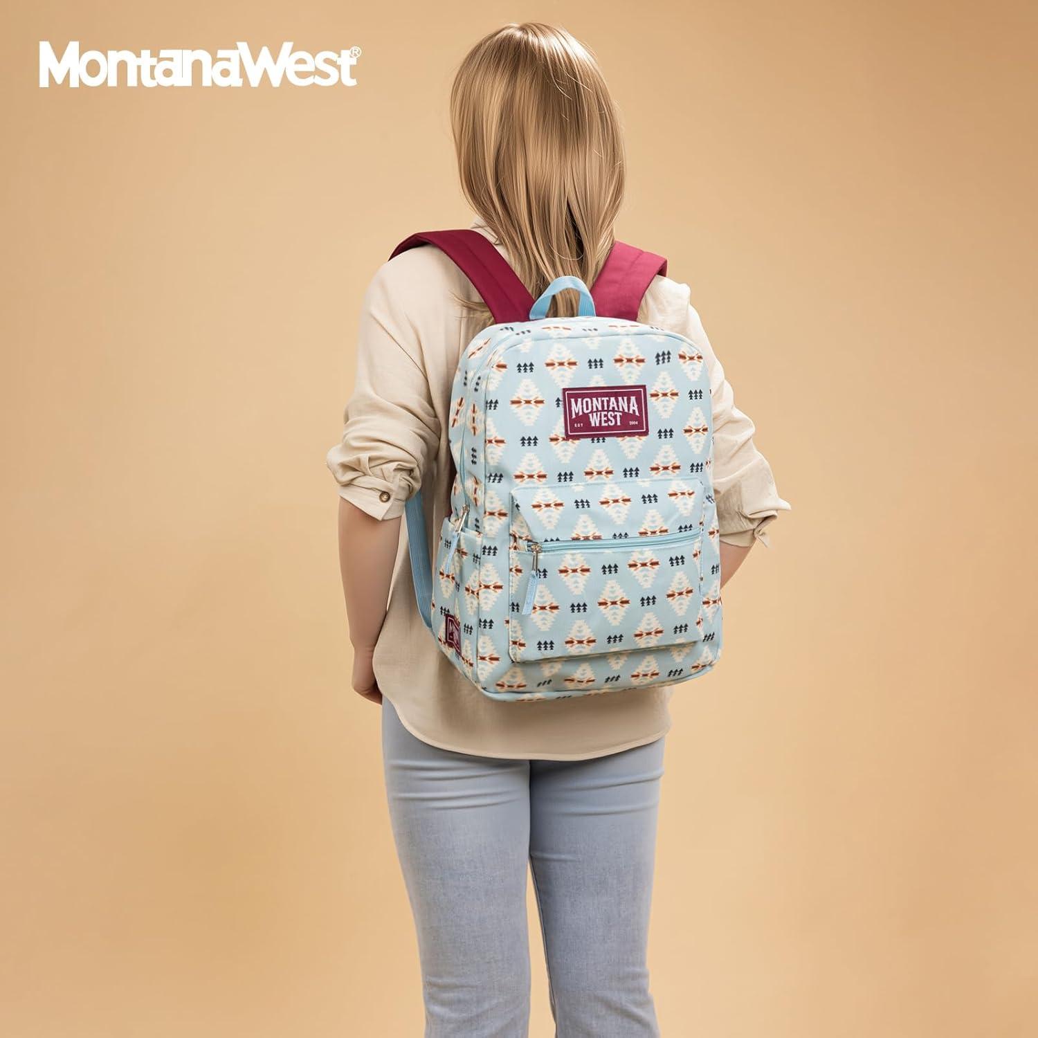 imageMontana West Backpack for Women Men 2 PCS Lightweight College Bookbags Casual Daypack Backpacks for Commute amp TravelWestern Jean