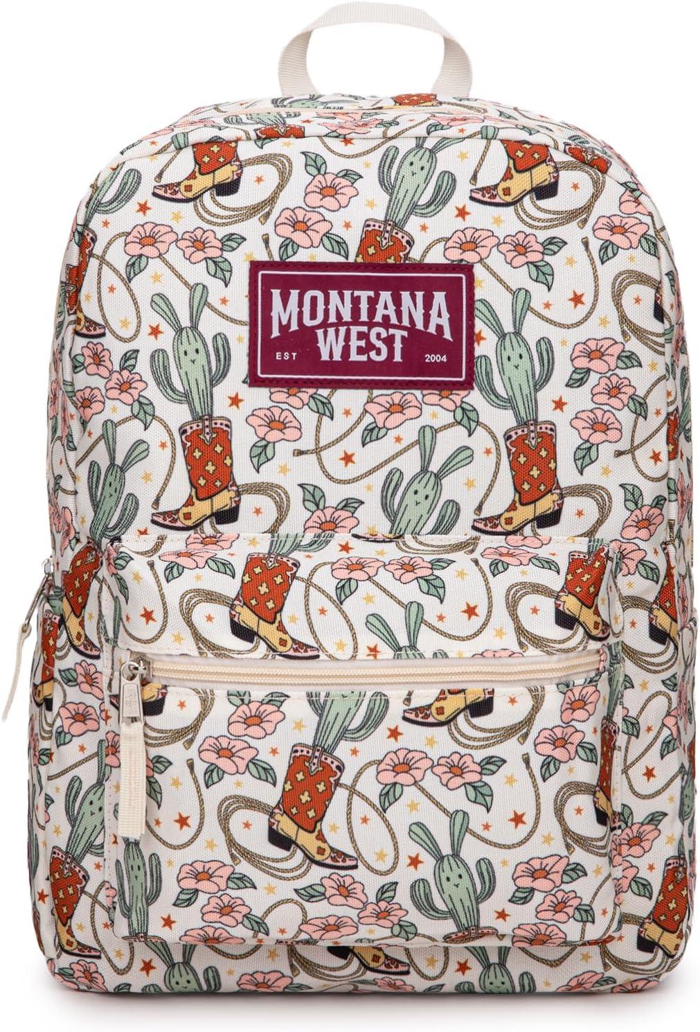 imageMontana West Backpack for Women Men 2 PCS Lightweight College Bookbags Casual Daypack Backpacks for Commute amp TravelWestern Khaki
