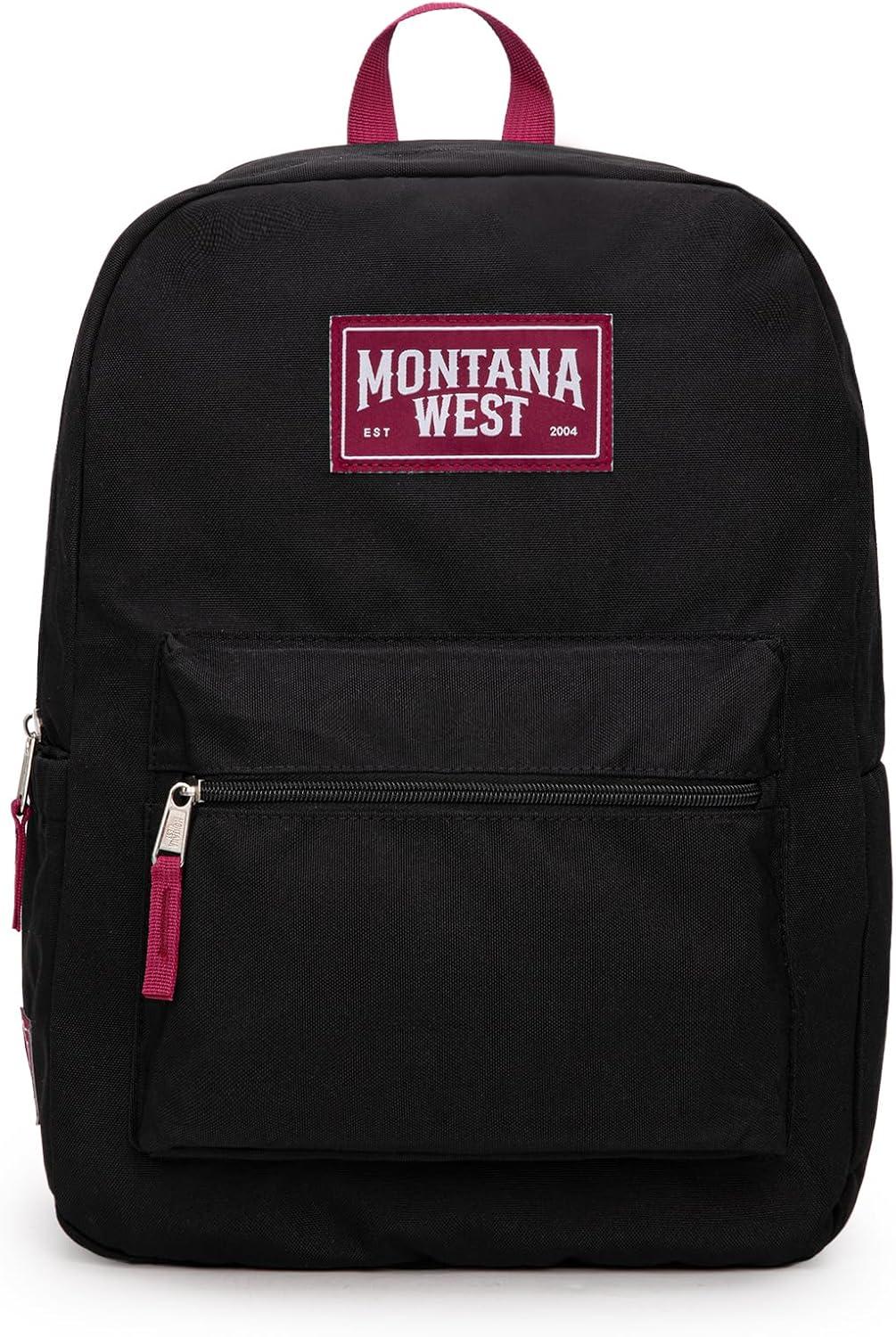 imageMontana West Backpack for Women Men 2 PCS Lightweight College Bookbags Casual Daypack Backpacks for Commute amp TravelWestern Pink