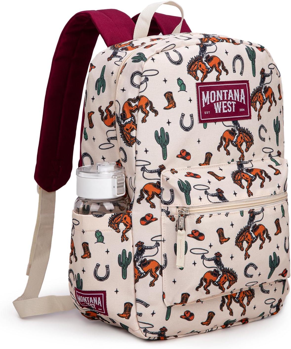 imageMontana West Backpack for Women Men 2 PCS Lightweight College Bookbags Casual Daypack Backpacks for Commute amp TravelWestern Tan