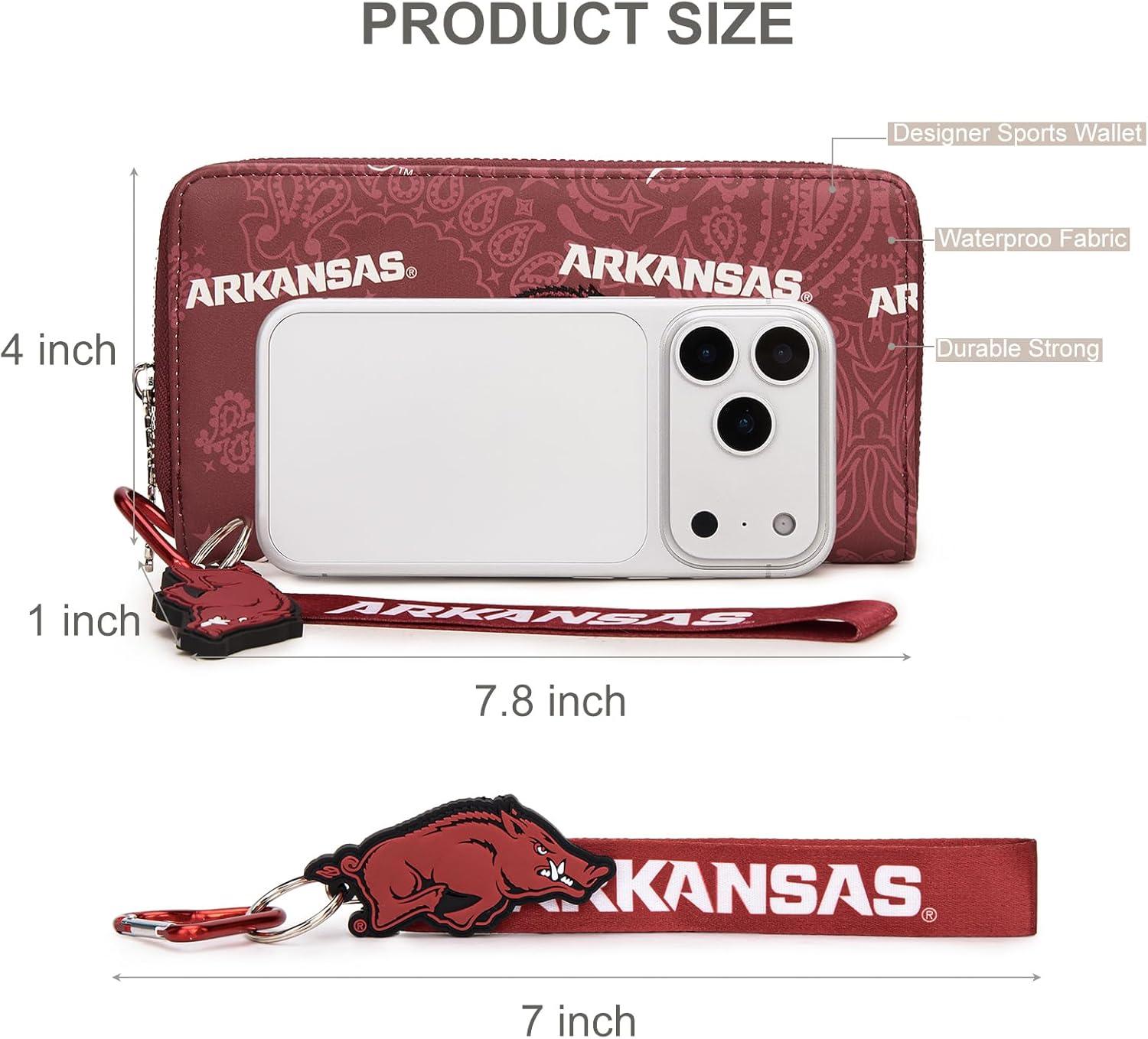 imageMontana West NCAA Team Officially Licensed Wristlet Purse for Women Stadium Wristlet Clutch with Keychain Small Game DayAfublack