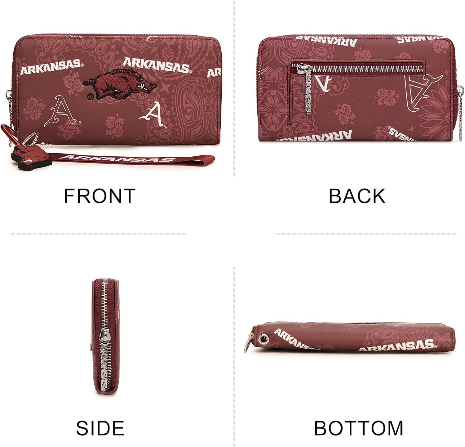 imageMontana West NCAA Team Officially Licensed Wristlet Purse for Women Stadium Wristlet Clutch with Keychain Small Game DayAfublack