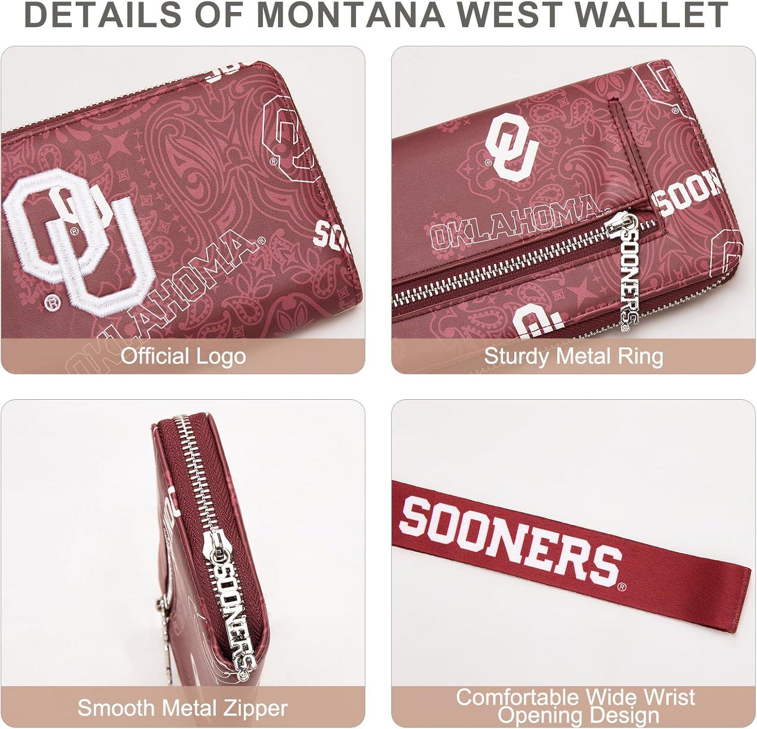 imageMontana West NCAA Team Officially Licensed Wristlet Purse for Women Stadium Wristlet Clutch with Keychain Small Game DayOured