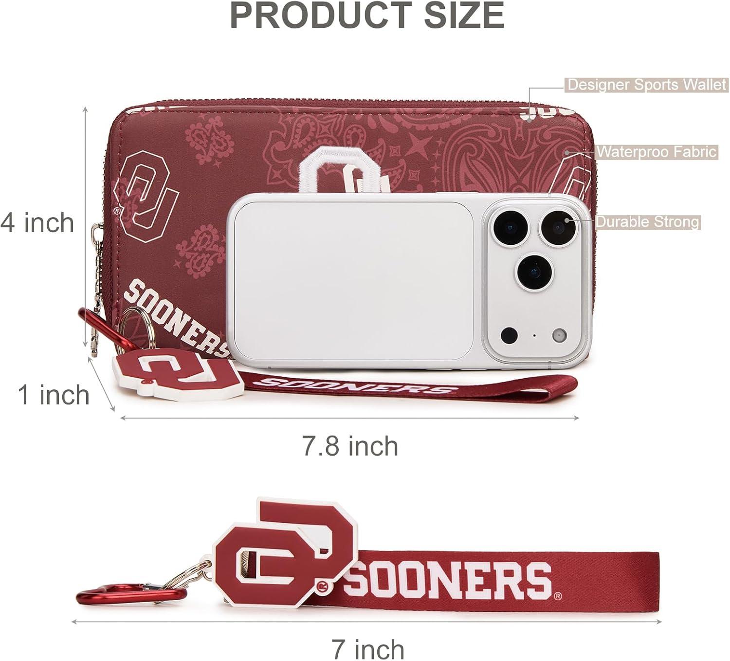 imageMontana West NCAA Team Officially Licensed Wristlet Purse for Women Stadium Wristlet Clutch with Keychain Small Game DayOured
