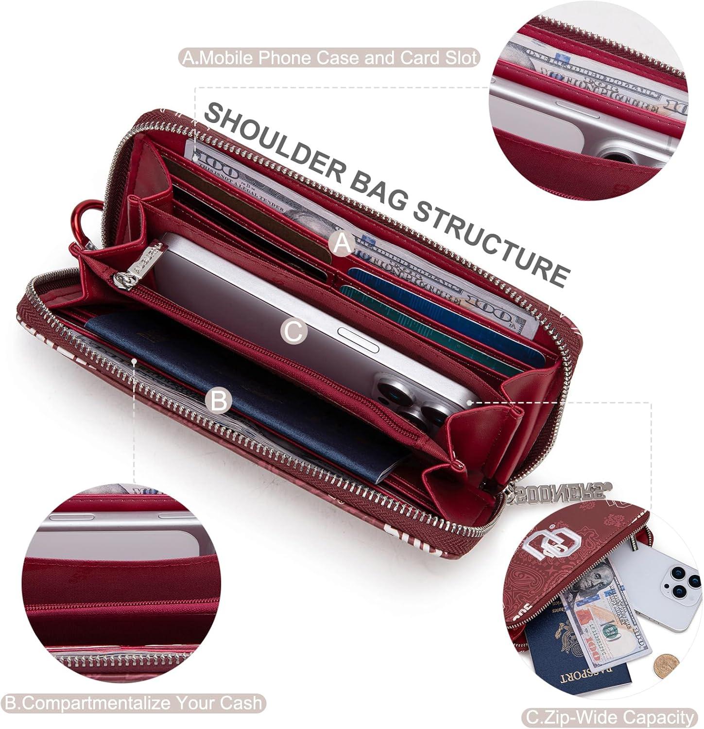 imageMontana West NCAA Team Officially Licensed Wristlet Purse for Women Stadium Wristlet Clutch with Keychain Small Game DayOured