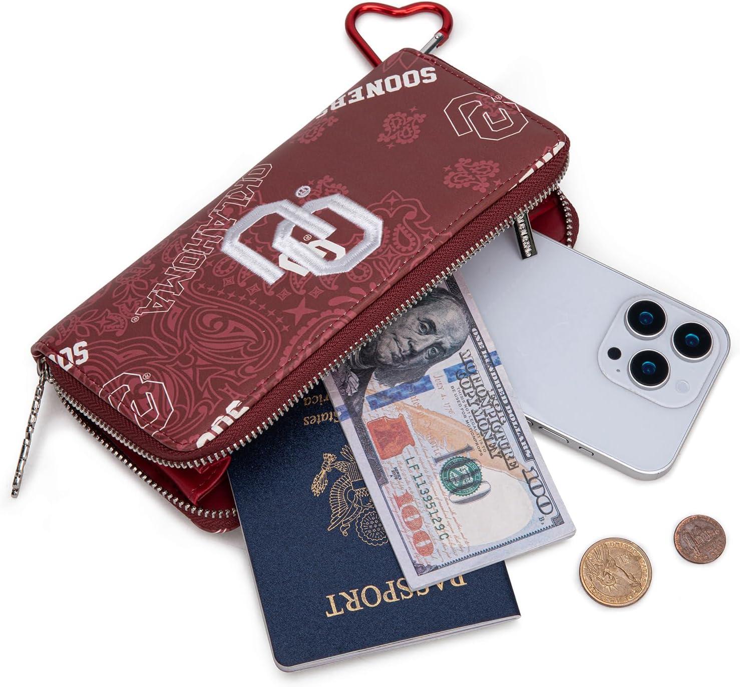 imageMontana West NCAA Team Officially Licensed Wristlet Purse for Women Stadium Wristlet Clutch with Keychain Small Game DayOured
