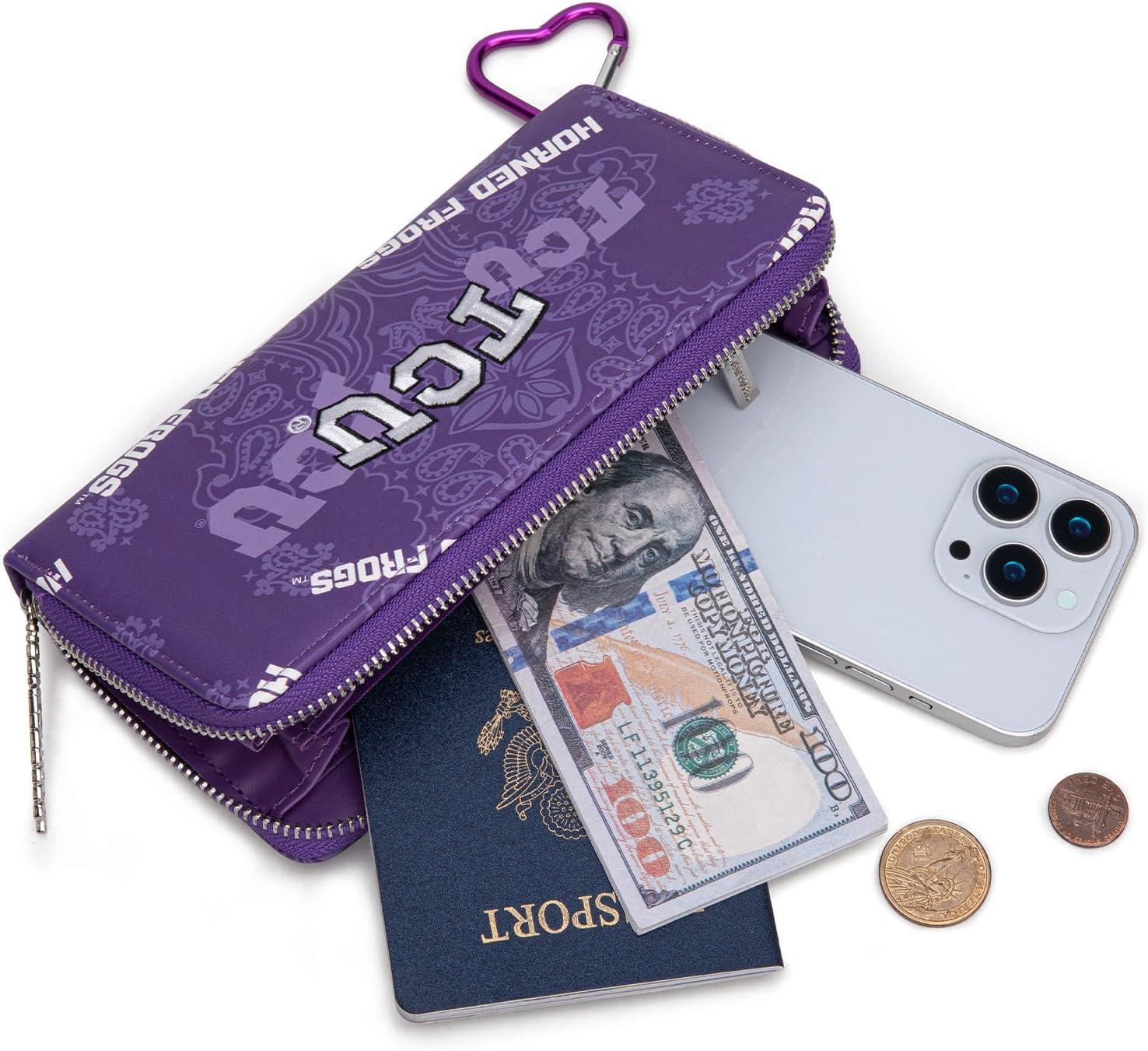 imageMontana West NCAA Team Officially Licensed Wristlet Purse for Women Stadium Wristlet Clutch with Keychain Small Game DayTcupurple