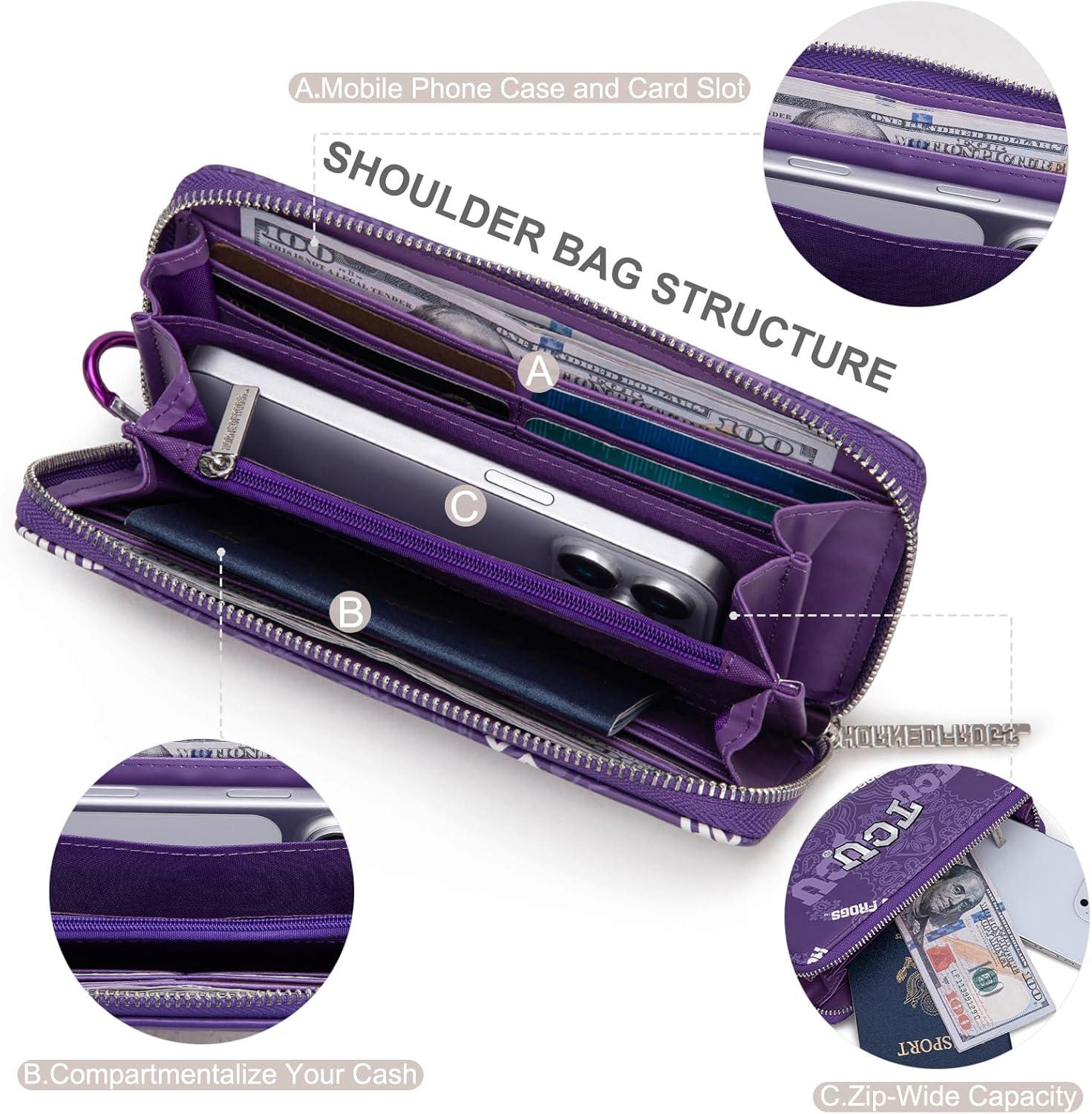 imageMontana West NCAA Team Officially Licensed Wristlet Purse for Women Stadium Wristlet Clutch with Keychain Small Game DayTcupurple