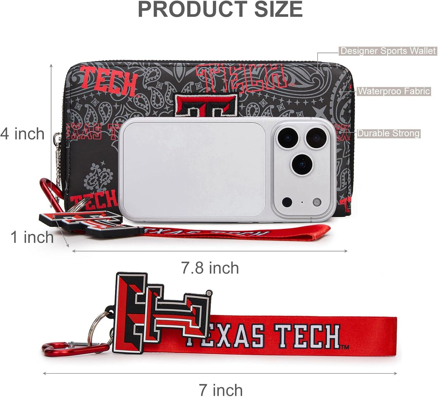 imageMontana West NCAA Team Officially Licensed Wristlet Purse for Women Stadium Wristlet Clutch with Keychain Small Game DayTtublack