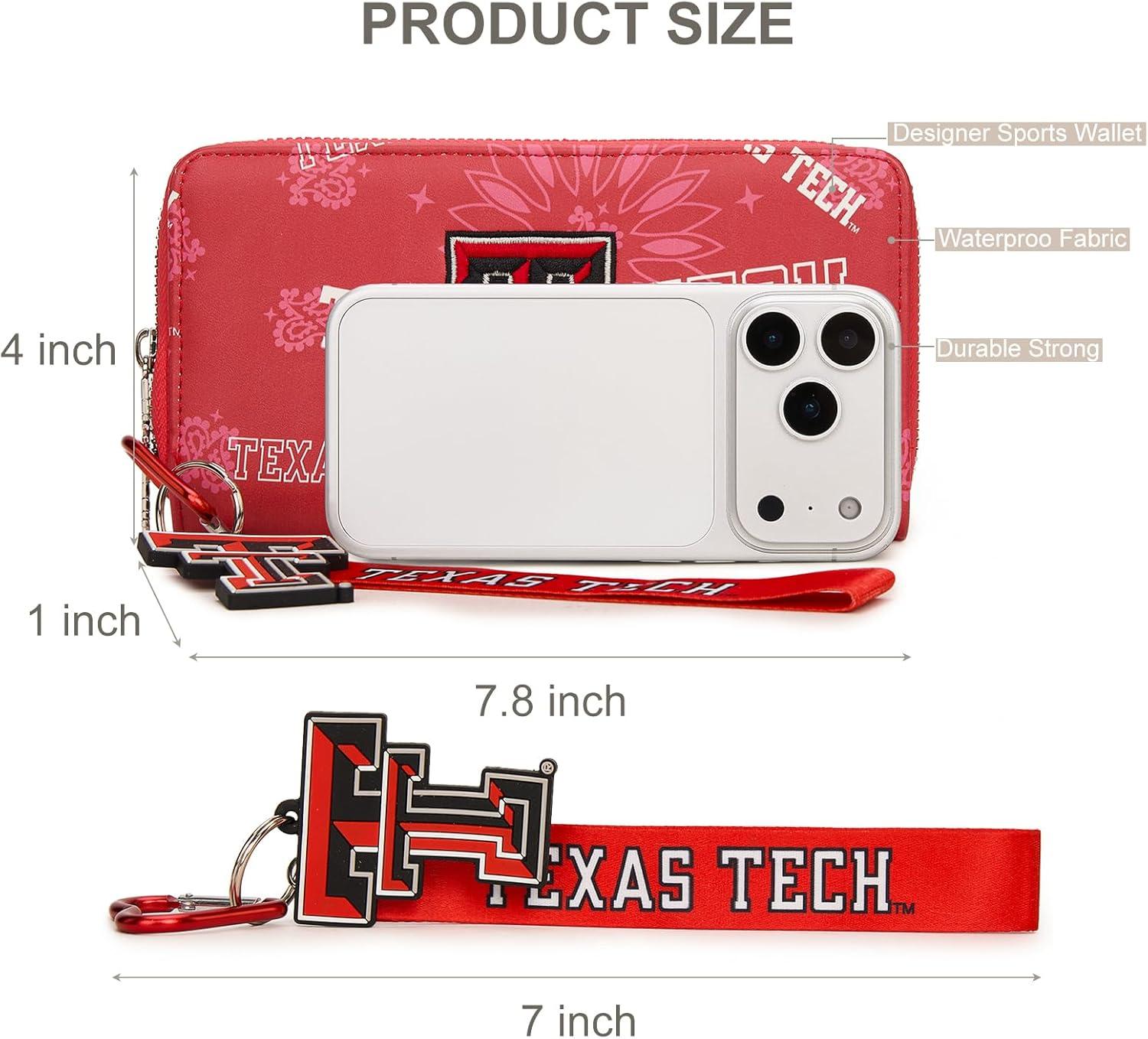 imageMontana West NCAA Team Officially Licensed Wristlet Purse for Women Stadium Wristlet Clutch with Keychain Small Game DayTtured