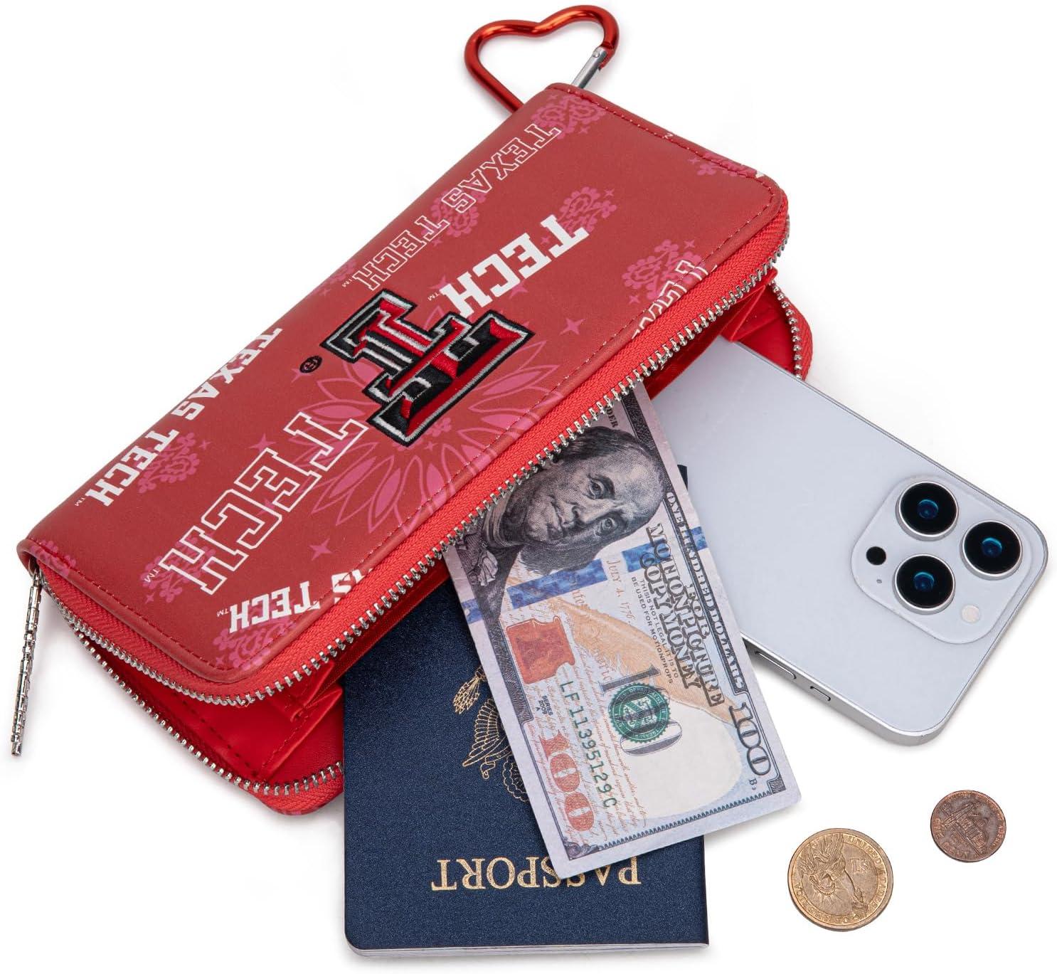 imageMontana West NCAA Team Officially Licensed Wristlet Purse for Women Stadium Wristlet Clutch with Keychain Small Game DayTtured