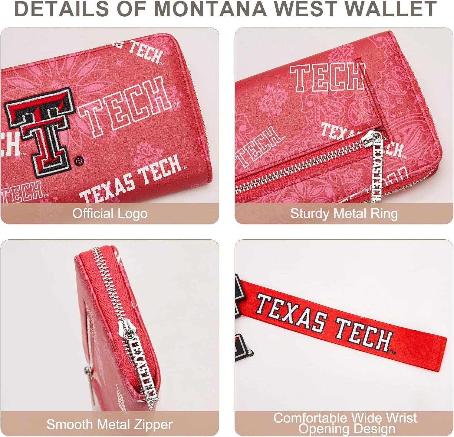 imageMontana West NCAA Team Officially Licensed Wristlet Purse for Women Stadium Wristlet Clutch with Keychain Small Game DayTtured