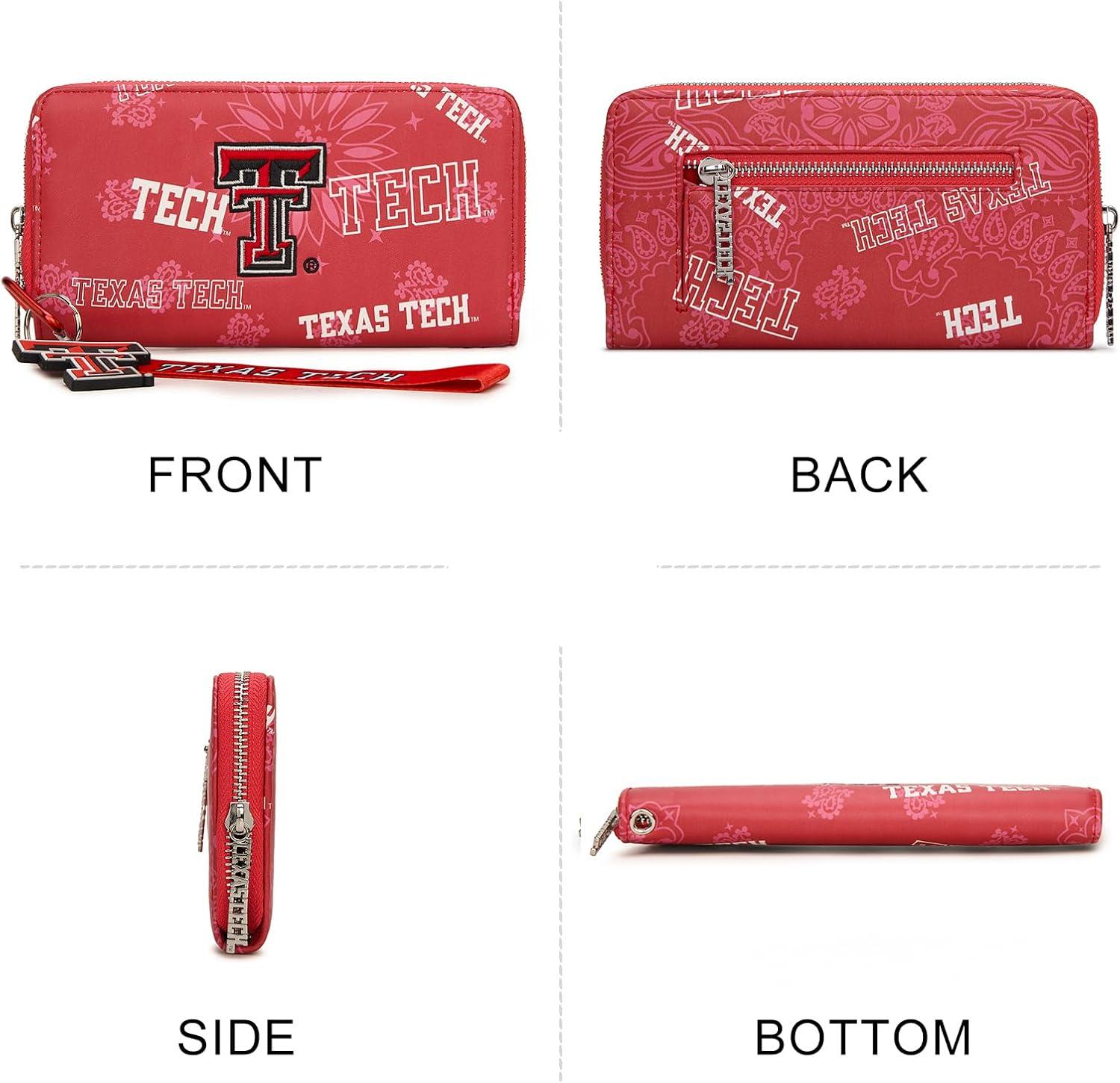 imageMontana West NCAA Team Officially Licensed Wristlet Purse for Women Stadium Wristlet Clutch with Keychain Small Game DayTtured