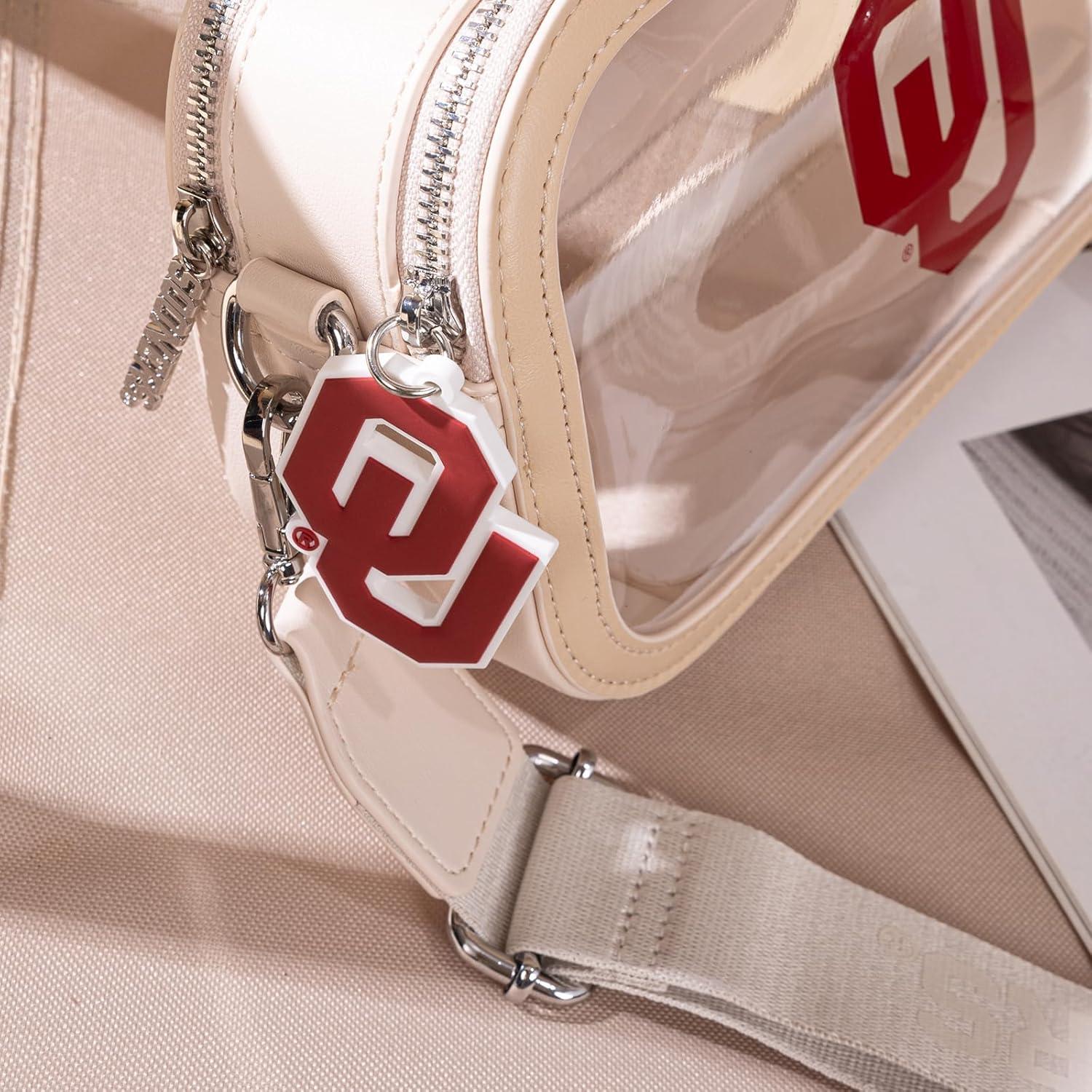 imageMontana West Oklahoma Sooners Clear Bag for Stadium Events Handbags for Sports FansSmall Wallet Bundle
