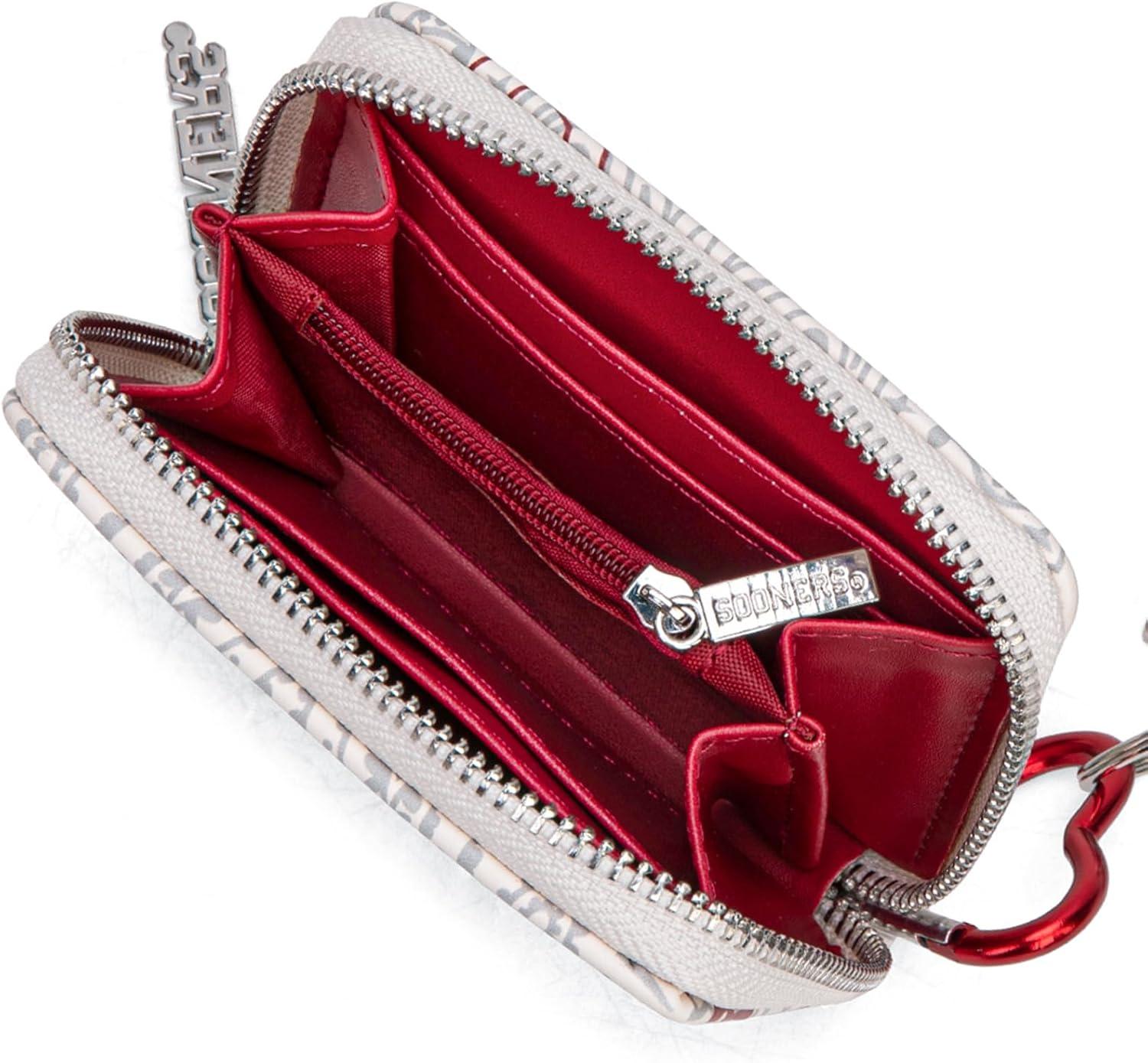 imageMontana West Oklahoma Sooners Clear Bag for Stadium Events Handbags for Sports FansSmall Wallet Bundle