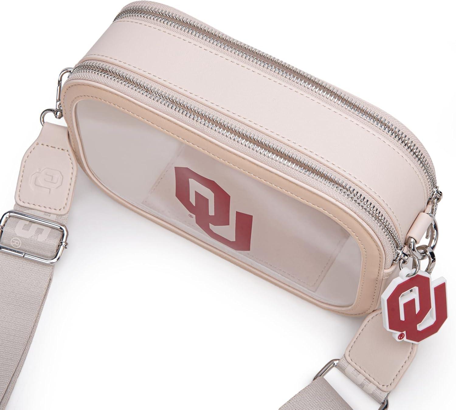 imageMontana West Oklahoma Sooners Clear Bag for Stadium Events Handbags for Sports FansSmall Wallet Bundle