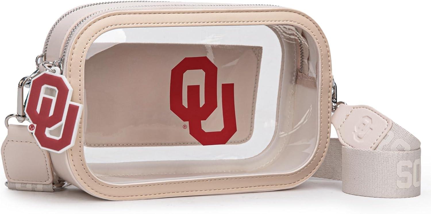 imageMontana West Oklahoma Sooners Clear Bag for Stadium Events Handbags for Sports FansSmall Wallet Bundle