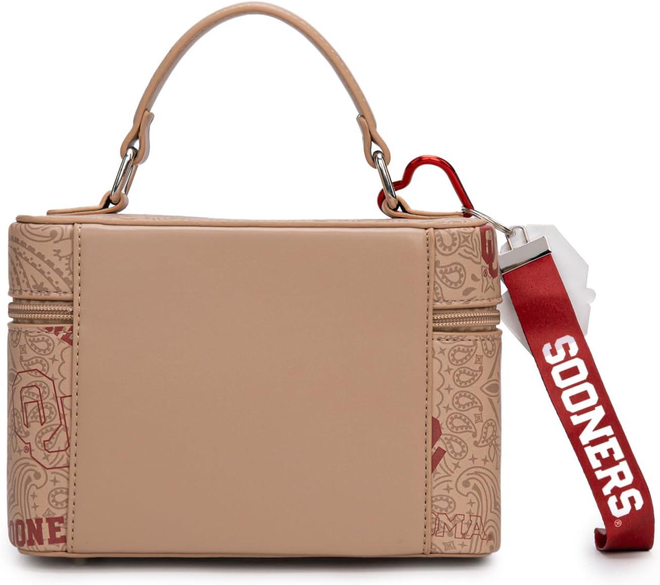 imageMontana West Oklahoma Sooners Game Day Bundle Box Crossbody Purse amp Zip Around Wallet with Lanyard Bundle