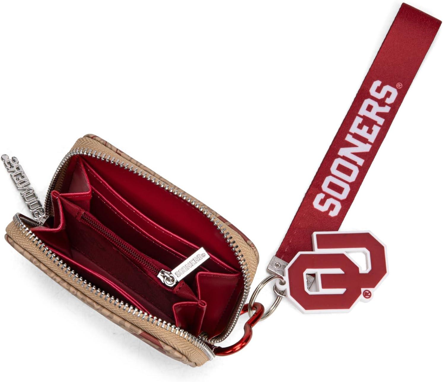 imageMontana West Oklahoma Sooners Game Day Bundle Box Crossbody Purse amp Zip Around Wallet with Lanyard Bundle