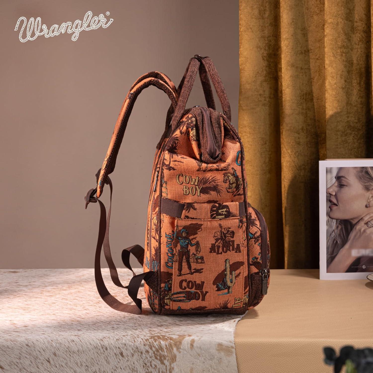 imageMontana West Wrangler Backpack for Women Western Casual Daypack for College Travel WorkCowboy Brown