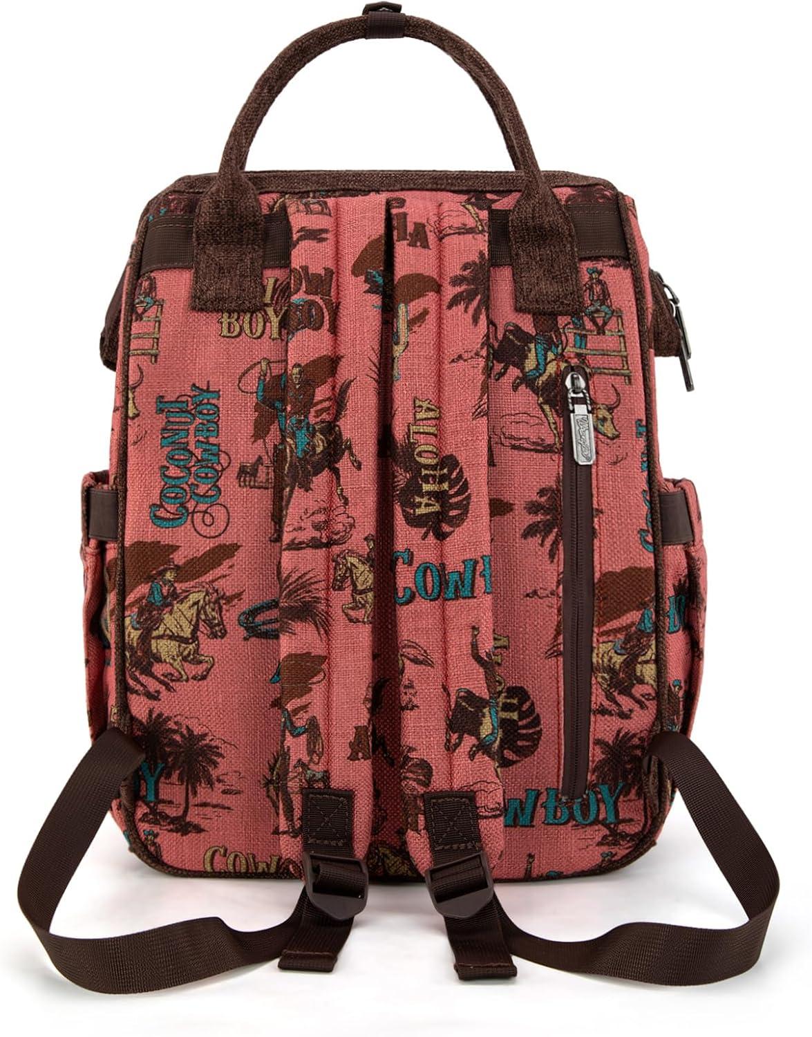 imageMontana West Wrangler Backpack for Women Western Casual Daypack for College Travel WorkCowboy Hot Pink