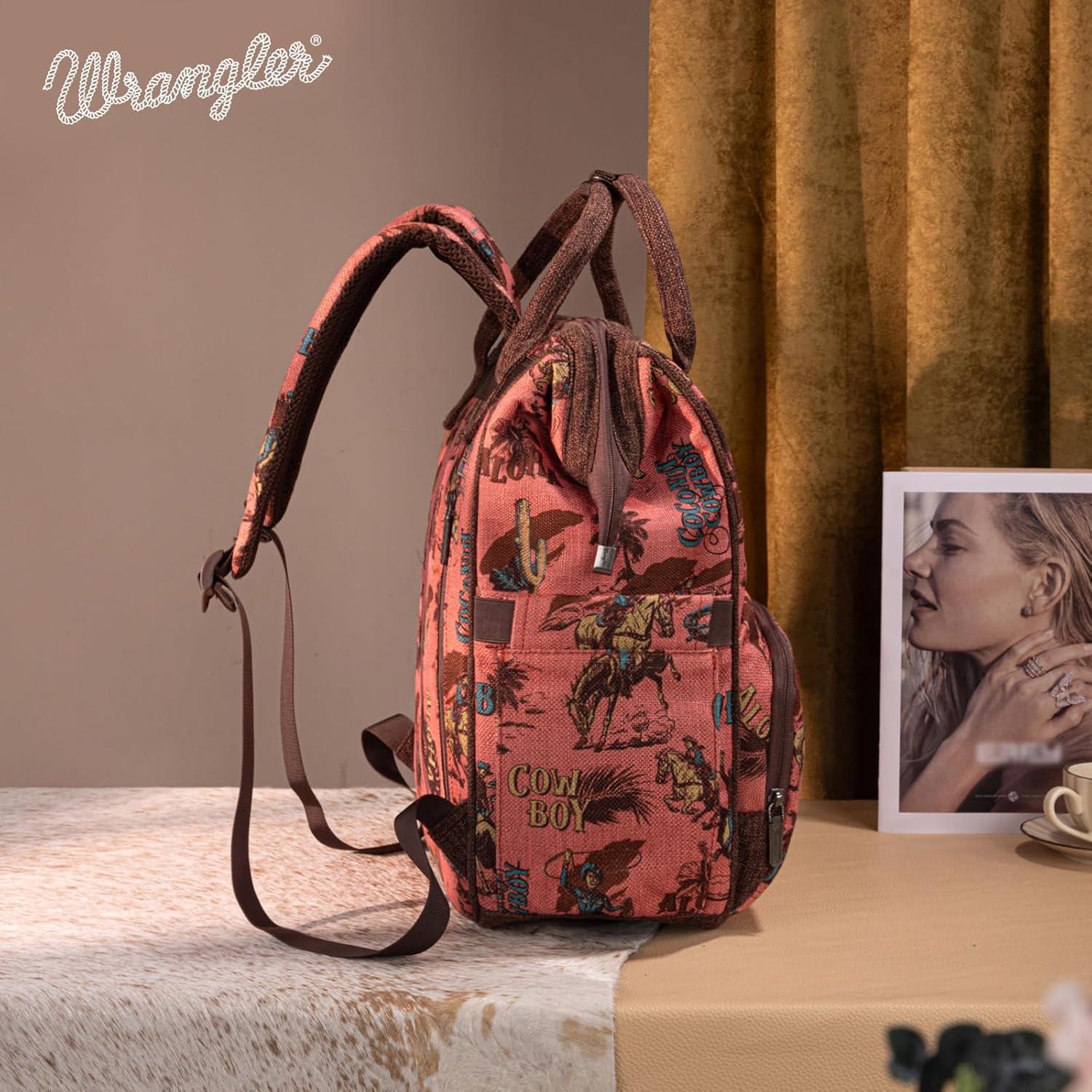 imageMontana West Wrangler Backpack for Women Western Casual Daypack for College Travel WorkCowboy Hot Pink