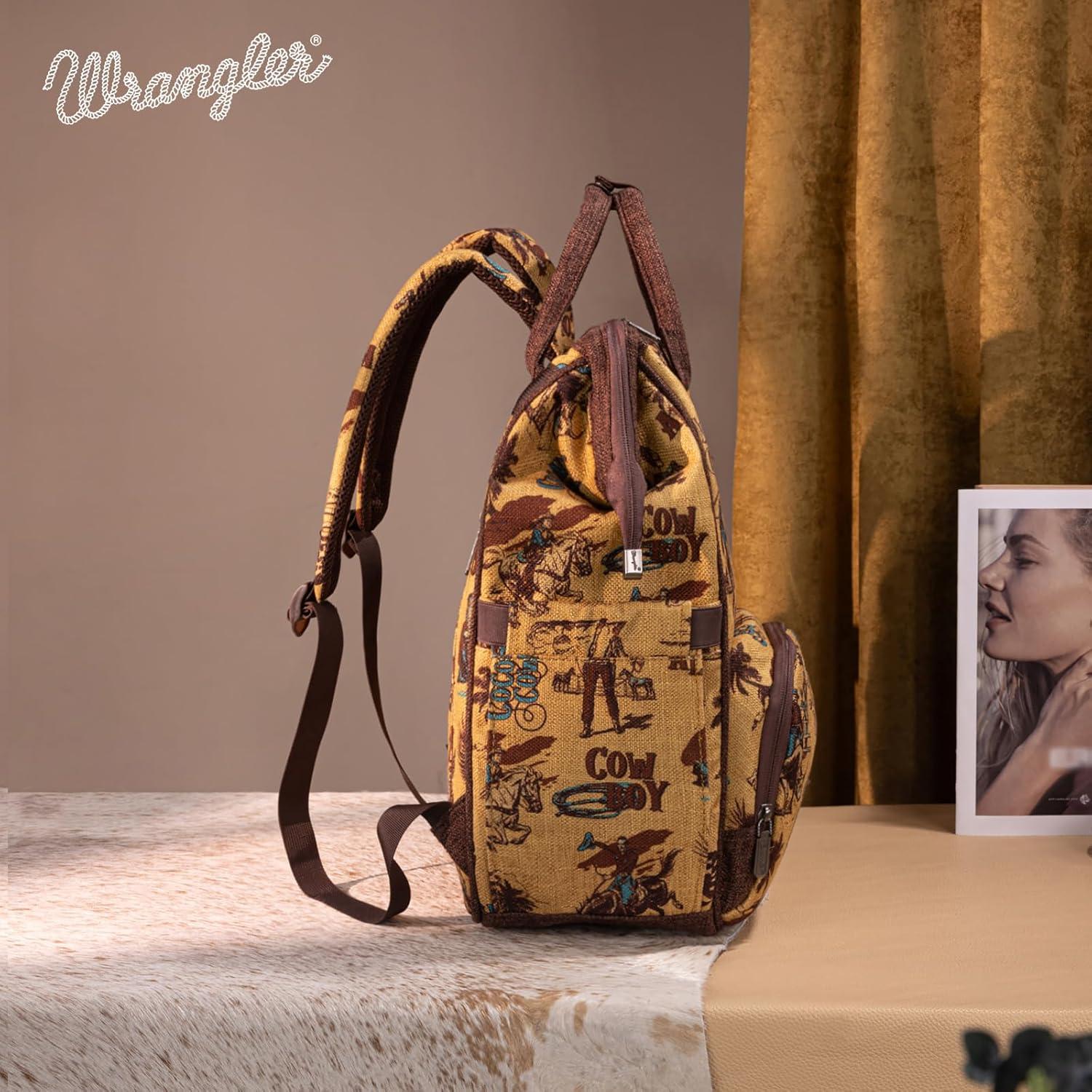 imageMontana West Wrangler Backpack for Women Western Casual Daypack for College Travel WorkCowboy Mellow Yellow