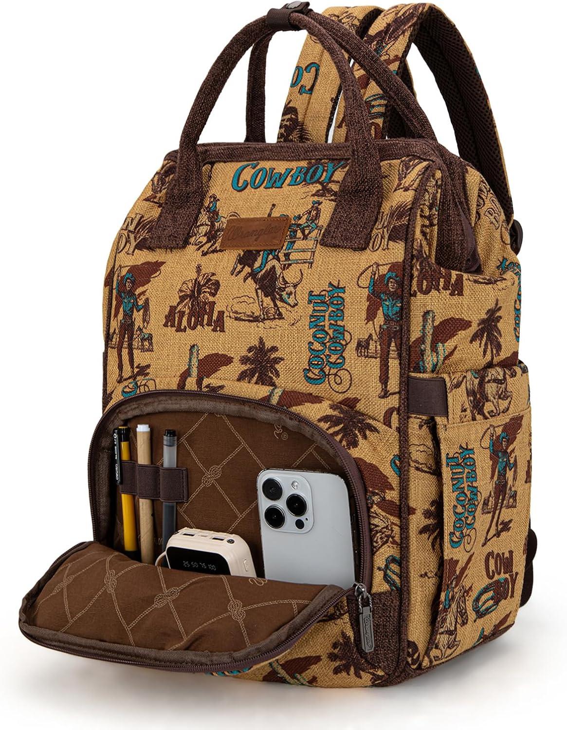 imageMontana West Wrangler Backpack for Women Western Casual Daypack for College Travel WorkCowboy Mellow Yellow