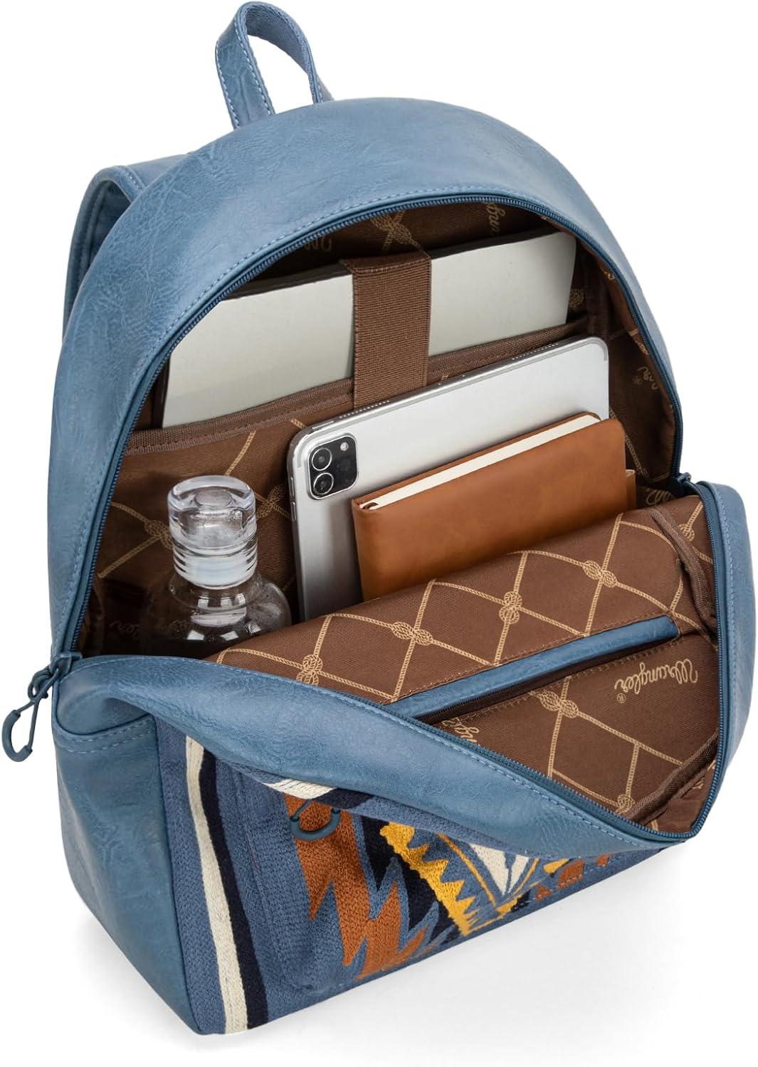 imageMontana West Wrangler Backpack for Women Western Casual Daypack for College Travel WorkSteel Blue