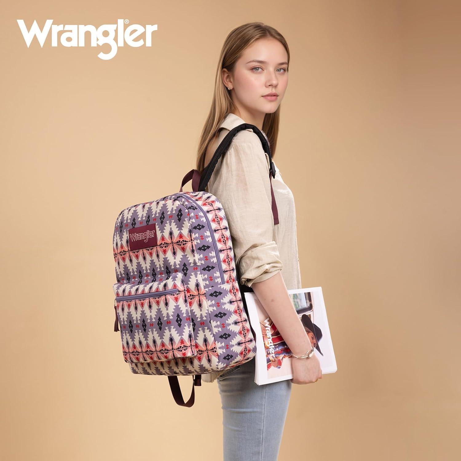 imageMontana West Wrangler Lightweight Backpack for Women Water Resistant 800D Casual Daypack for College Commute Travel amp GymAztec Light Violet
