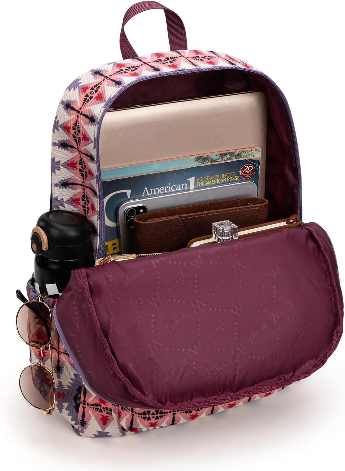 imageMontana West Wrangler Lightweight Backpack for Women Water Resistant 800D Casual Daypack for College Commute Travel amp GymAztec Light Violet
