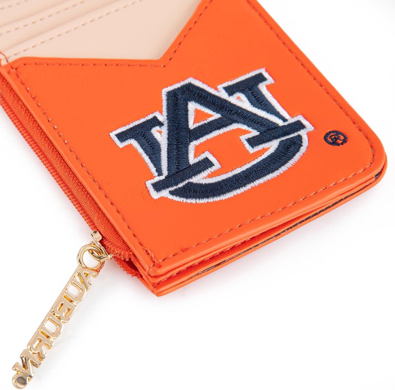 imageNCAA Licensed Slim RFID Blocking Card Holder Official Arkansas Razorbacks Slim Wallet with Keychain Leather Wallets Compact Comfortable Officially Licensed Stamped Logo Black NCAFU021BKAUOrange