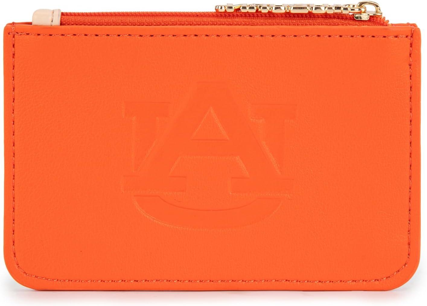 imageNCAA Licensed Slim RFID Blocking Card Holder Official Arkansas Razorbacks Slim Wallet with Keychain Leather Wallets Compact Comfortable Officially Licensed Stamped Logo Black NCAFU021BKAUOrange