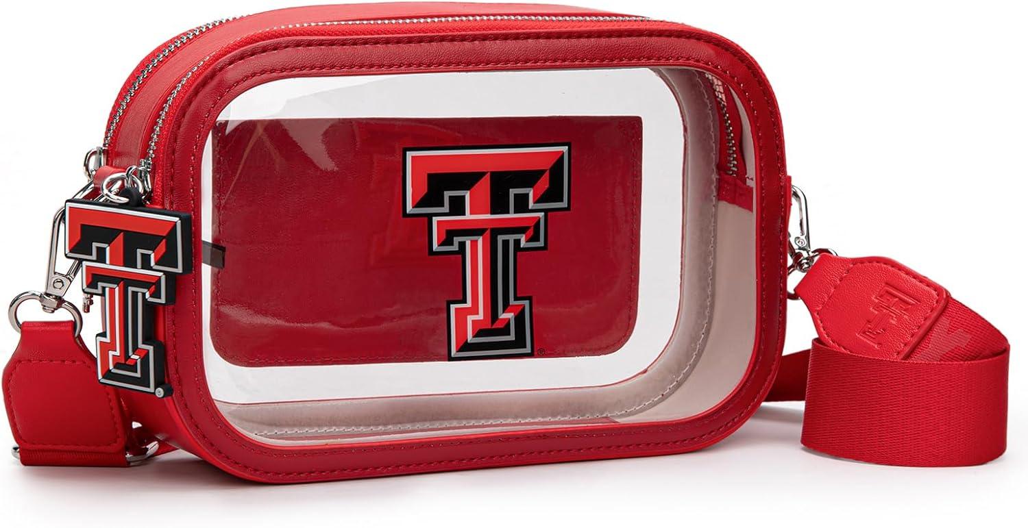 imageTexas Tech Red Raiders Clear Bag for Stadium Events Handbags for Sports FansZip Small Wallet with Wristlet Strap Bundle