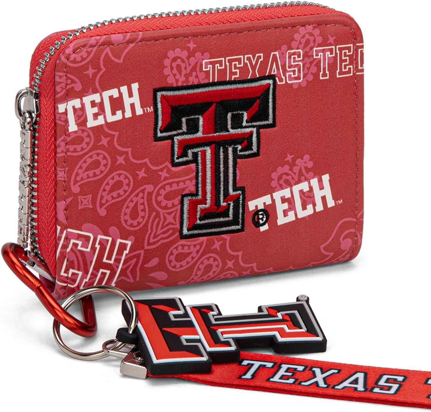 imageTexas Tech Red Raiders Clear Bag for Stadium Events Handbags for Sports FansZip Small Wallet with Wristlet Strap Bundle