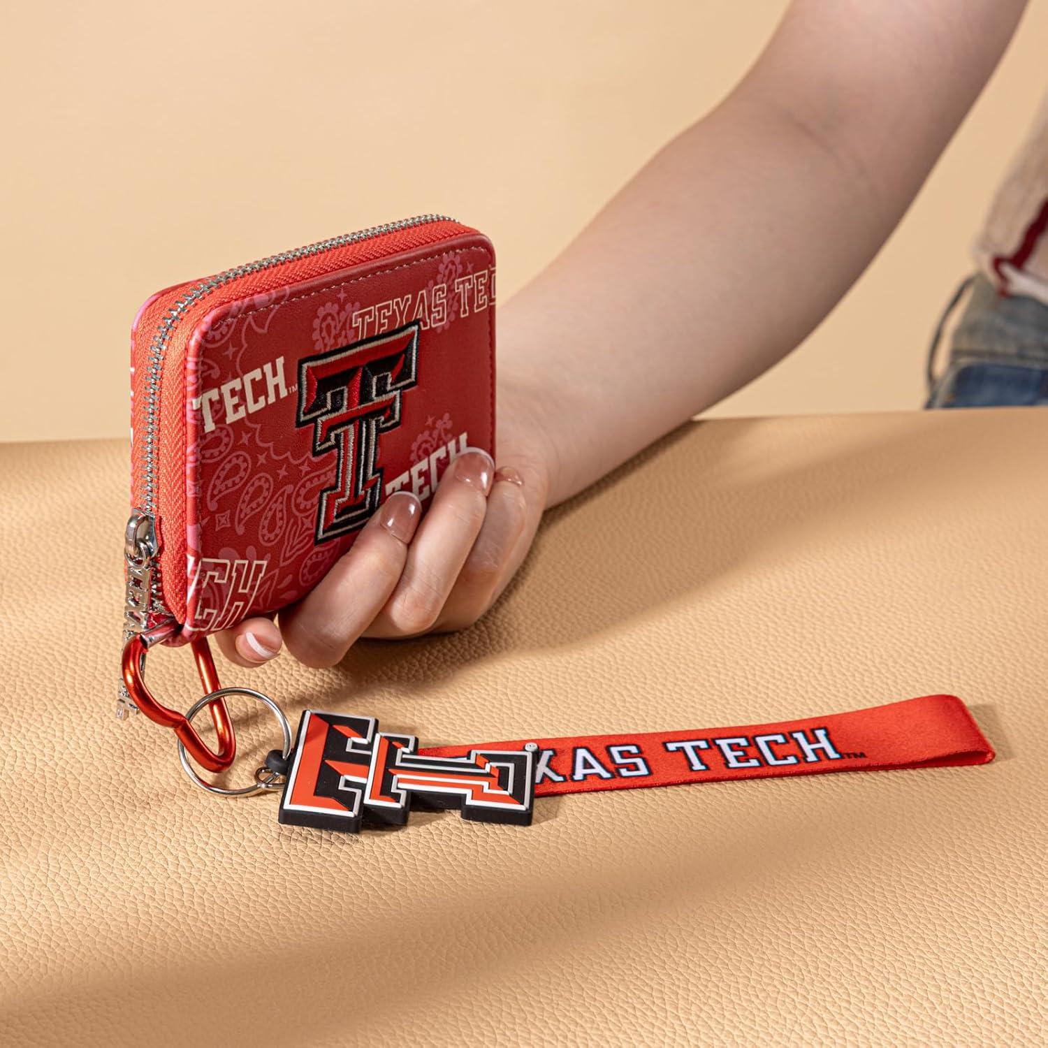 imageTexas Tech Red Raiders Clear Bag for Stadium Events Handbags for Sports FansZip Small Wallet with Wristlet Strap Bundle