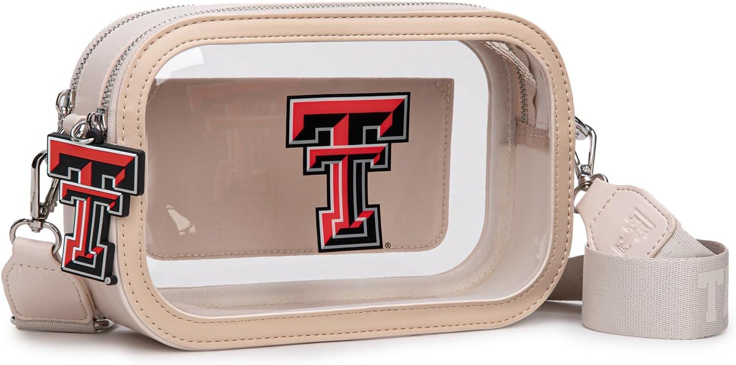 imageTexas Tech Red Raiders Clear Bag for Stadium Events Handbags for Sports FansZip Wallet with Wristlet Strap Bundle