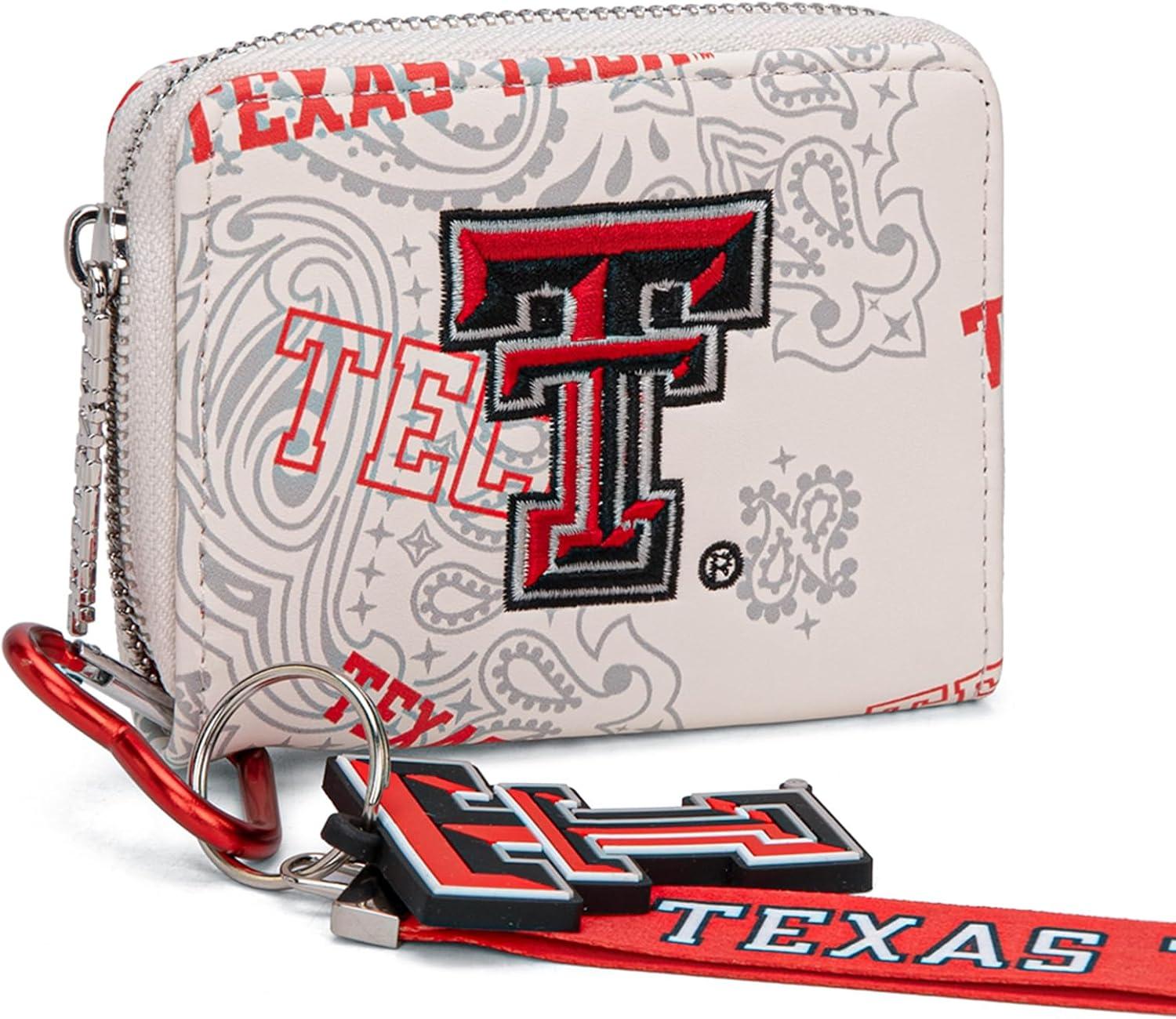 imageTexas Tech Red Raiders Clear Bag for Stadium Events Handbags for Sports FansZip Wallet with Wristlet Strap Bundle