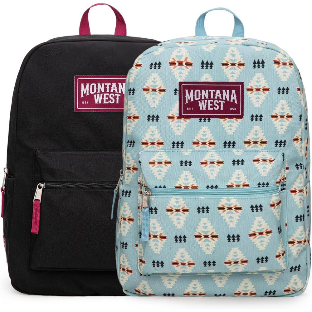 imageMontana West Backpack for Women Men 2 PCS Lightweight College Bookbags Casual Daypack Backpacks for Commute amp TravelWestern Jean