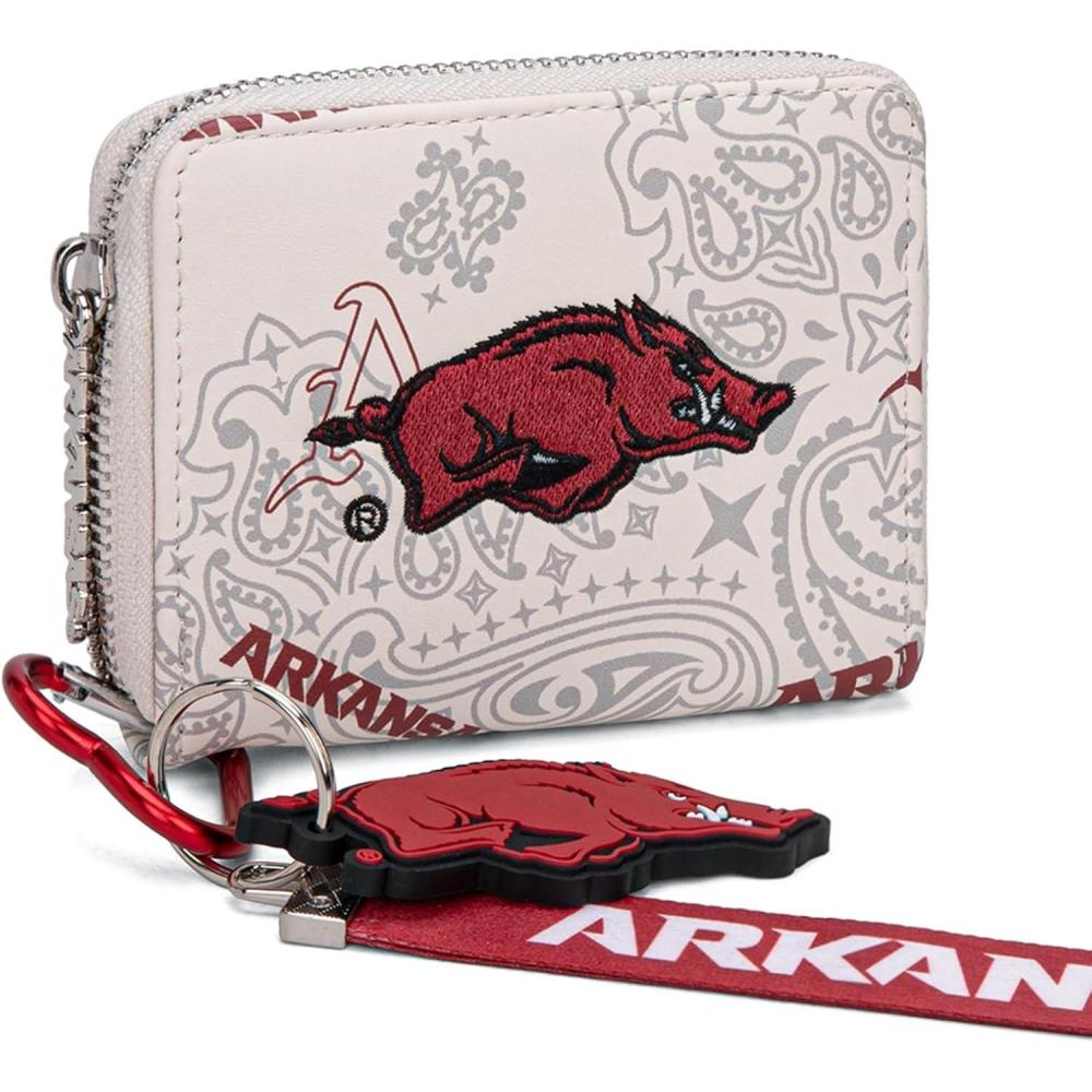 imageMontana West LSU Tigers Zip Around Small Wallet with Wristlet Strap  NCAA College Team Logo Paisley Print Purse for Fans NCLSU012PPAFUBeige